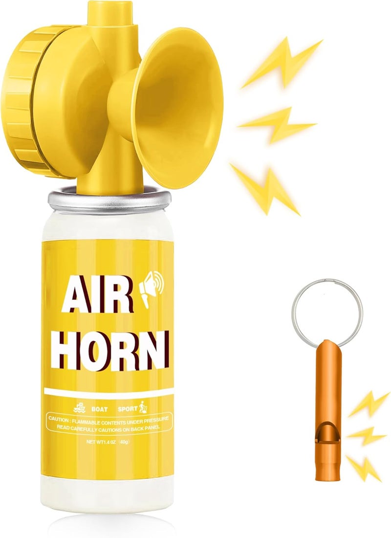 TatHello 1.4oz Boat Air Horn,130DB Loud Mini Safety Bear Horn Can,Air Horns for Self Defense,Emergency,Sporting Events,Camping essentials,Yellow - Image 1